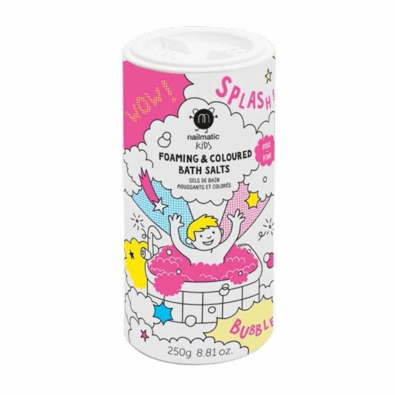 Nailmatic Kids Foaming & Colored Bath Salts Gentle & Vegan Pink, , large image number 0