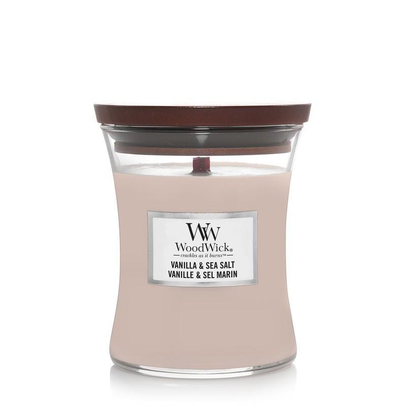 Woodwick Candle Hourglass Vanilla & Sea Salt (Medium), , medium