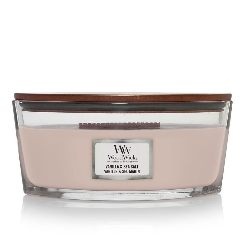Woodwick Candle Ellipse Jar Vanilla & Sea Salt, , medium
