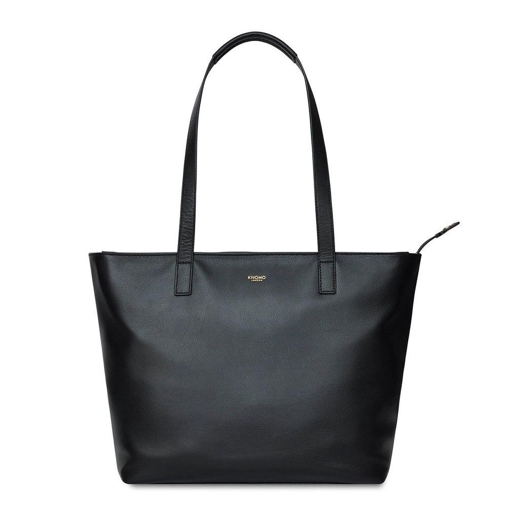 Knomo Mini Maddox Leather Laptop Tote Bag 13-Inch Black/Gold Hardware, , large image number 0