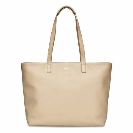 KNOMO - Knomo Maddox Leather Laptop Tote Bag 15-Inch Trench Beige/Gold Hardware