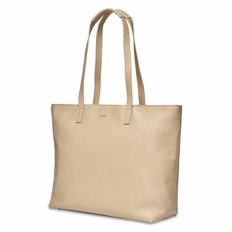 Knomo Maddox Leather Laptop Tote Bag 15-Inch Trench Beige/Gold Hardware, , large image number 1