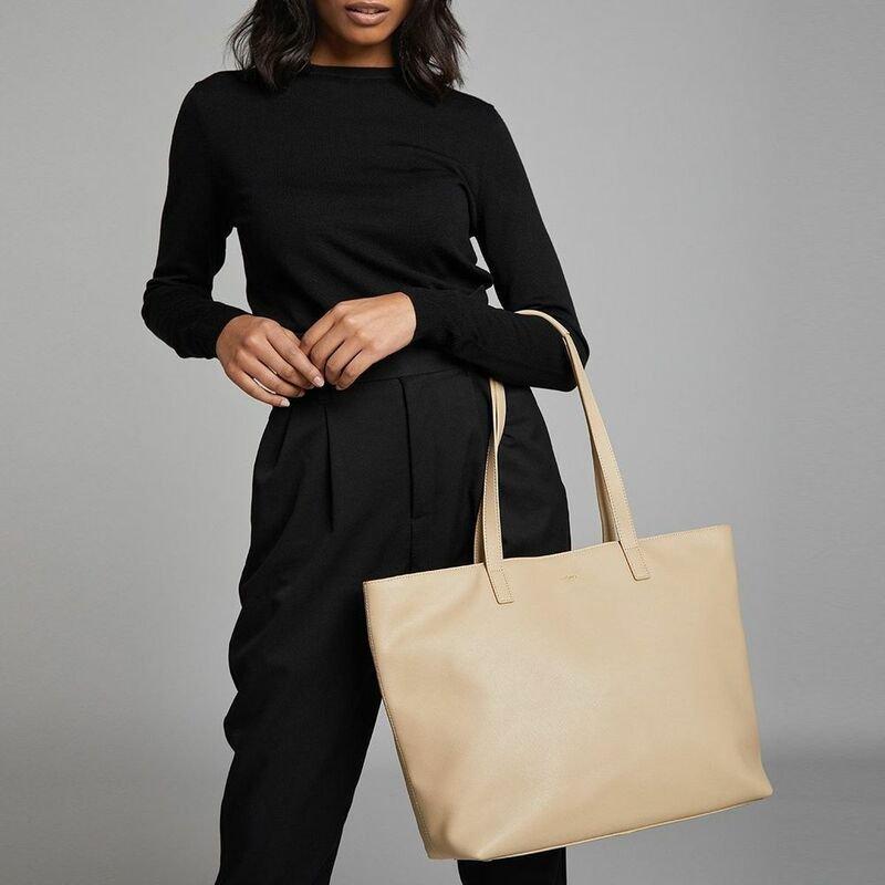 Knomo Maddox Leather Laptop Tote Bag 15-Inch Trench Beige/Gold Hardware, , large image number 3
