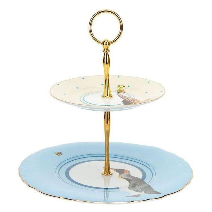 Yvonne Ellen 2-Tier Cake Stand - Penguin & Giraffe (22 cm / 16 cm), , medium