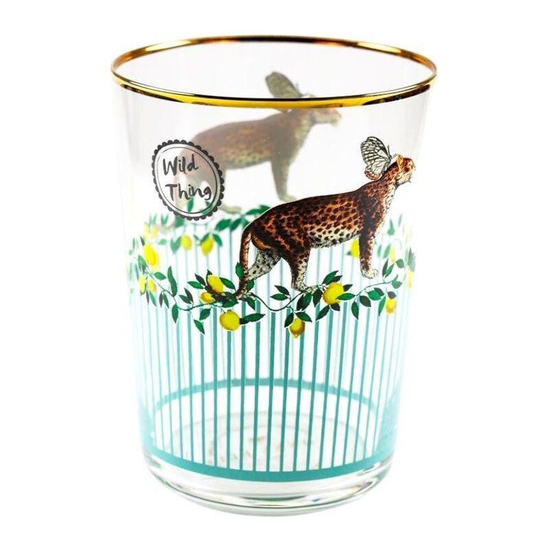 Yvonne Ellen Hi Ball Glass Cheetah, , large image number 0