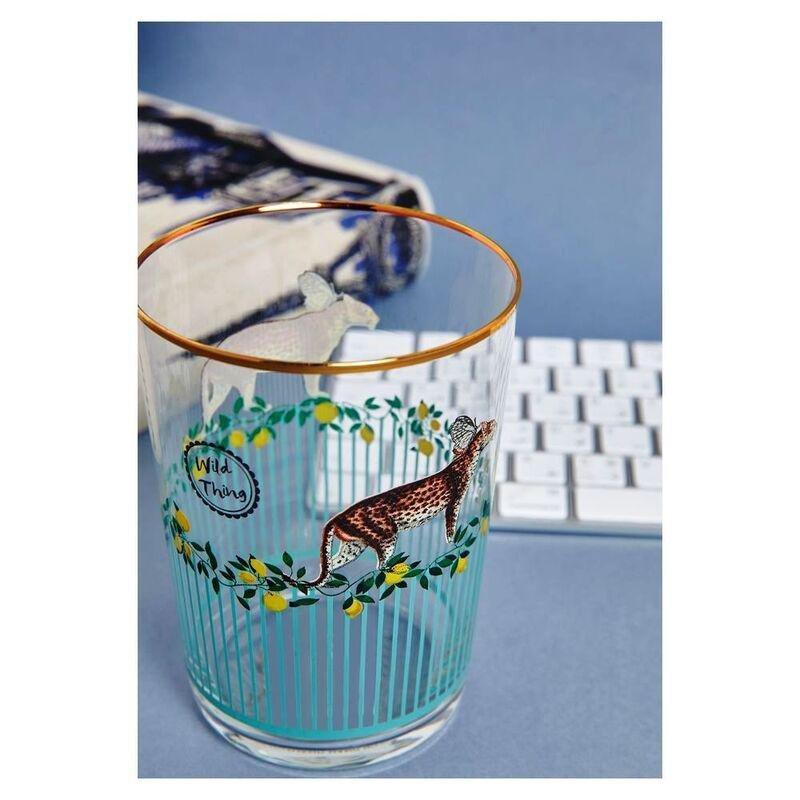 Yvonne Ellen Hi Ball Glass Cheetah, , large image number 1