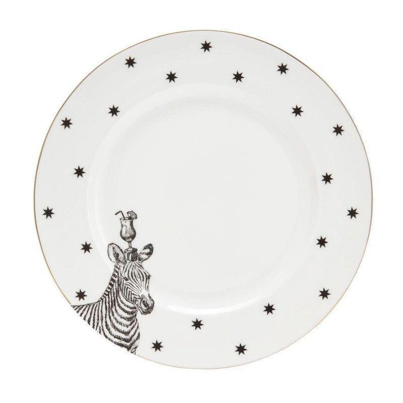 Yvonne Ellen Monochrome Side Plate - Zebra (16 cm), , large image number 0