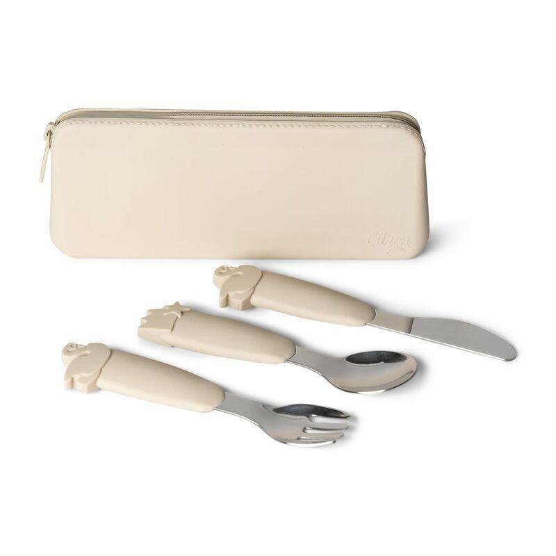Citron 2023 Silicone Cutlery Set with Pouch Beige, , medium