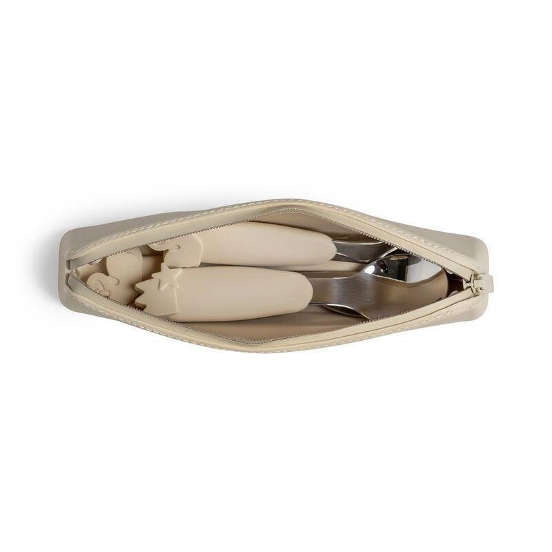 Citron 2023 Silicone Cutlery Set with Pouch Beige, , large image number 3