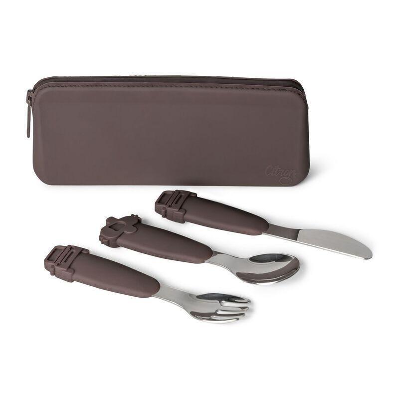 Citron 2023 Silicone Cutlery Set with Pouch Plum, , medium