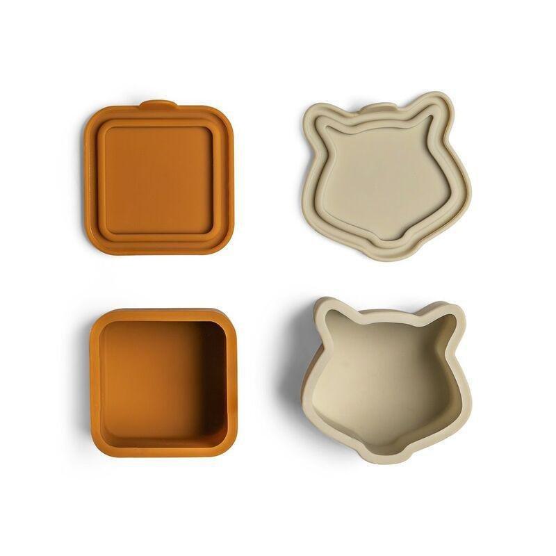 Citron 2023 Silicone Lunchbox Organizers (Set of 4) - Caramel/Green/Grey, , medium