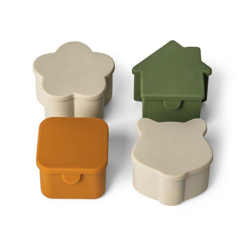 Citron 2023 Silicone Lunchbox Organizers (Set of 4) - Caramel/Green/Grey, , large image number 1
