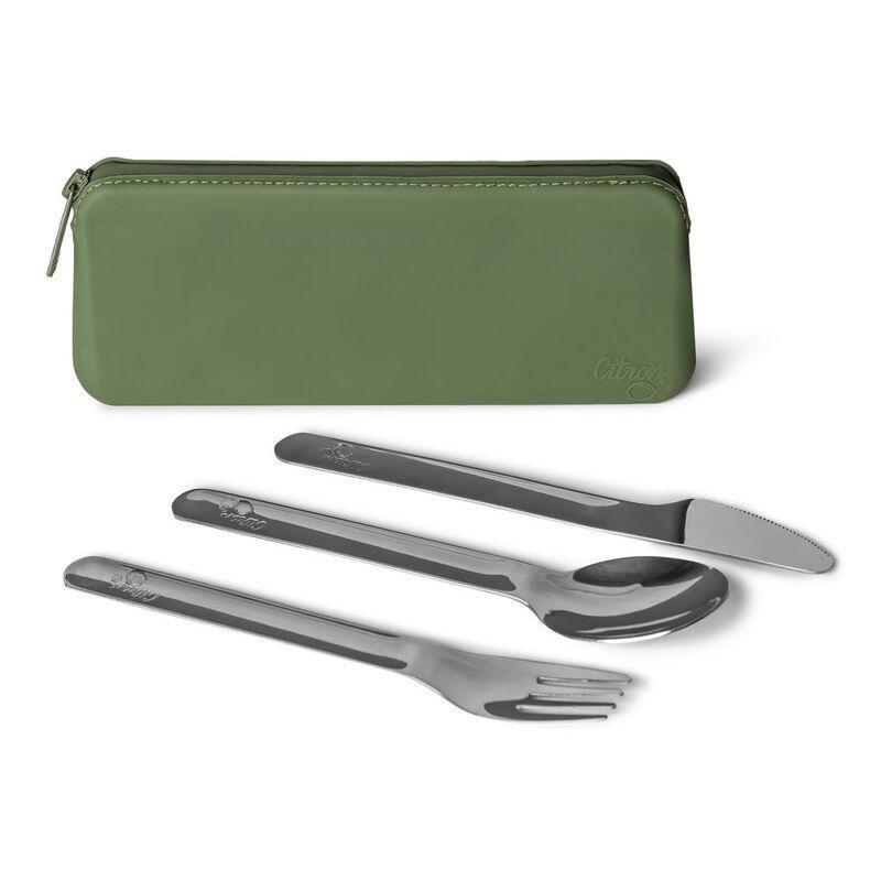 Citron 2023 Stainless Steel Cutlery with Pouch Green, , large image number 0