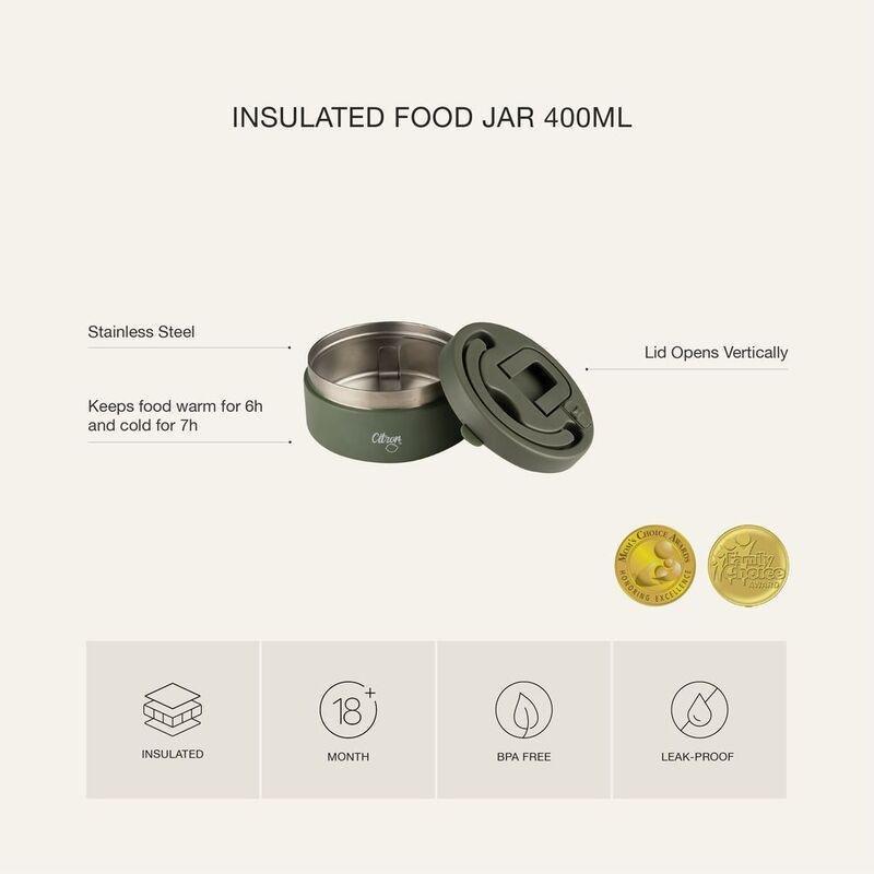 Citron 2023 Stainless Steel Food Jar 400ml Beige, , large image number 5