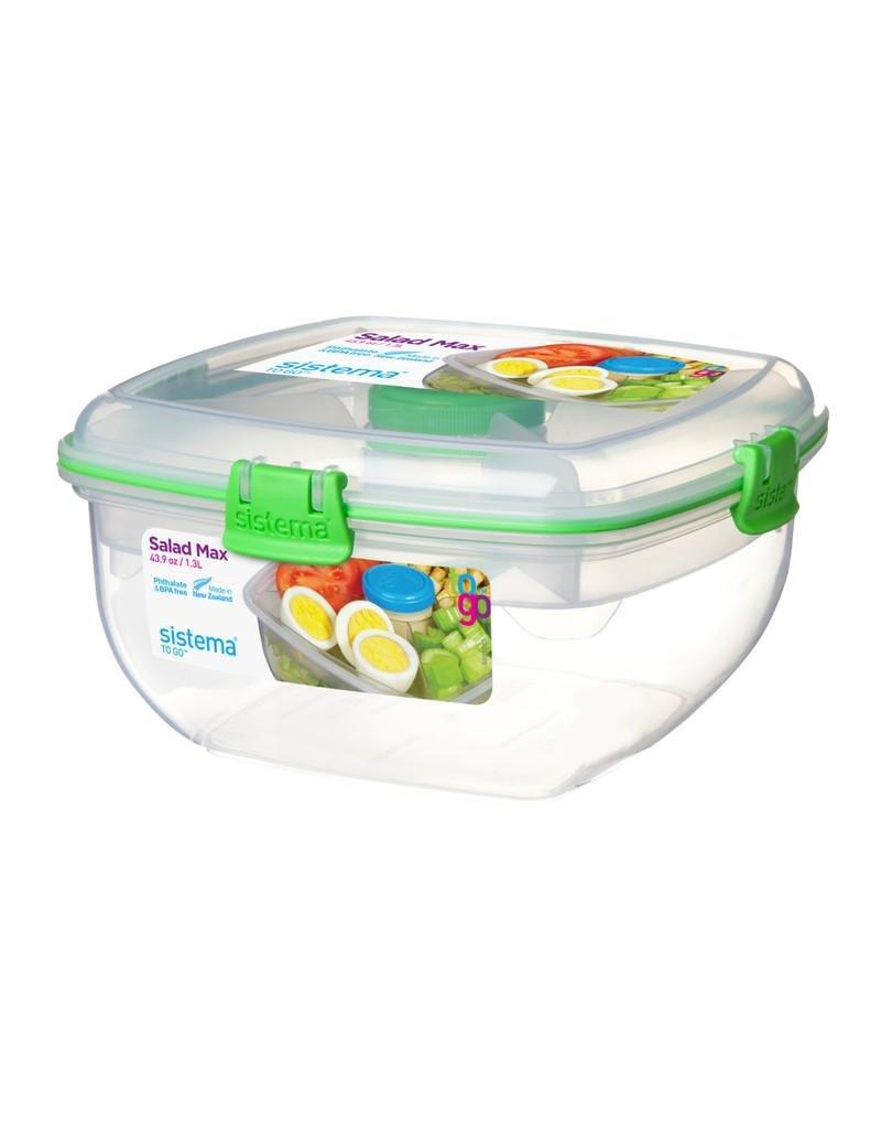 Sistema 1.6 Ltr Salad Bowl with Cutlery & Dressing Pot, , medium