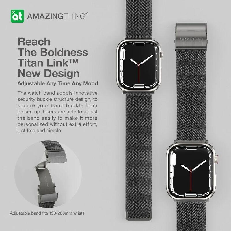 AmazingThing Titan Metal Band for Apple Watch 41/40/38mm - Black, , large image number 1