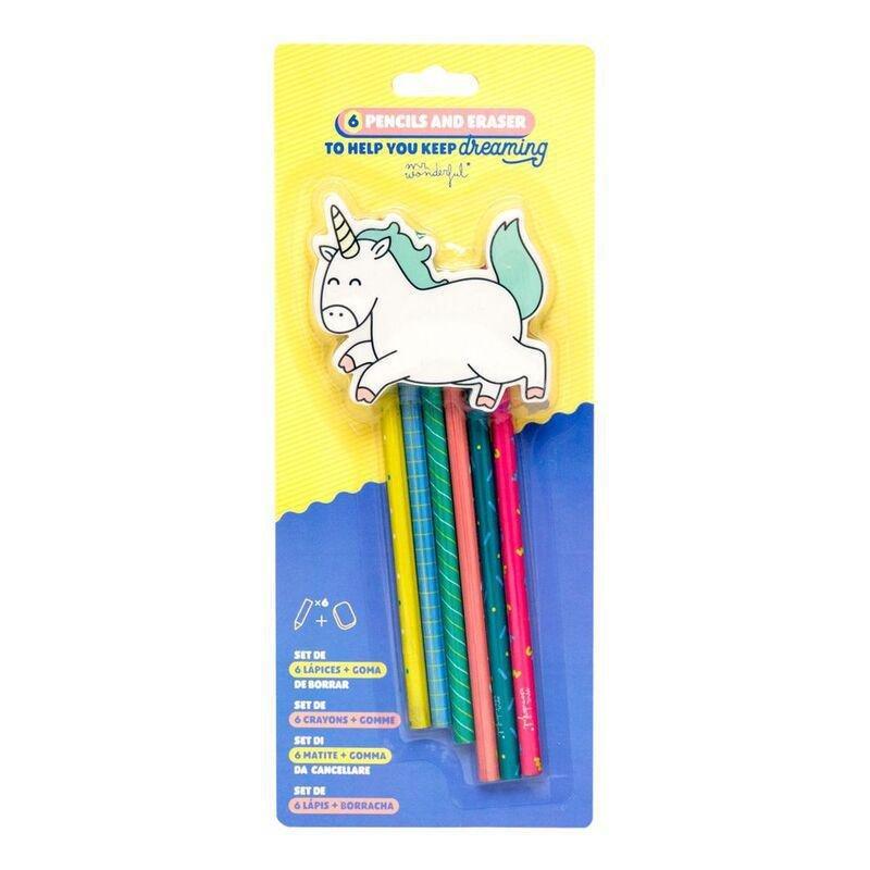 Mr. Wonderful 6 Pencils And Eraser To Help You Keep Dreaming - Unicorn, , large image number 0