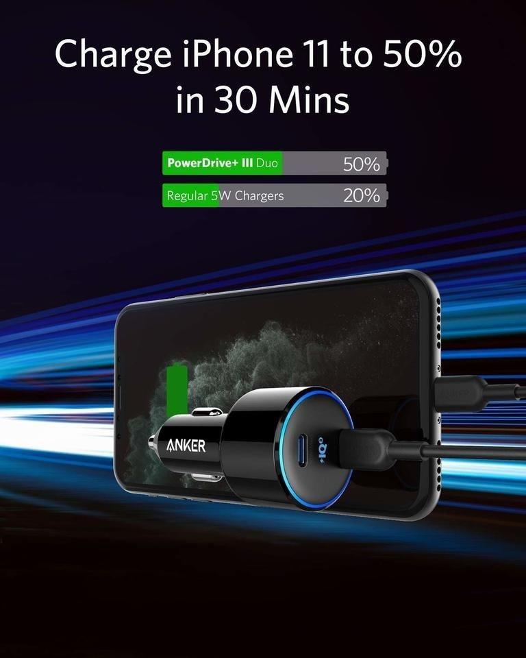 Anker PowerDrive+ III Duo Black 48 with Piq 3 Car Charger, , large image number 2