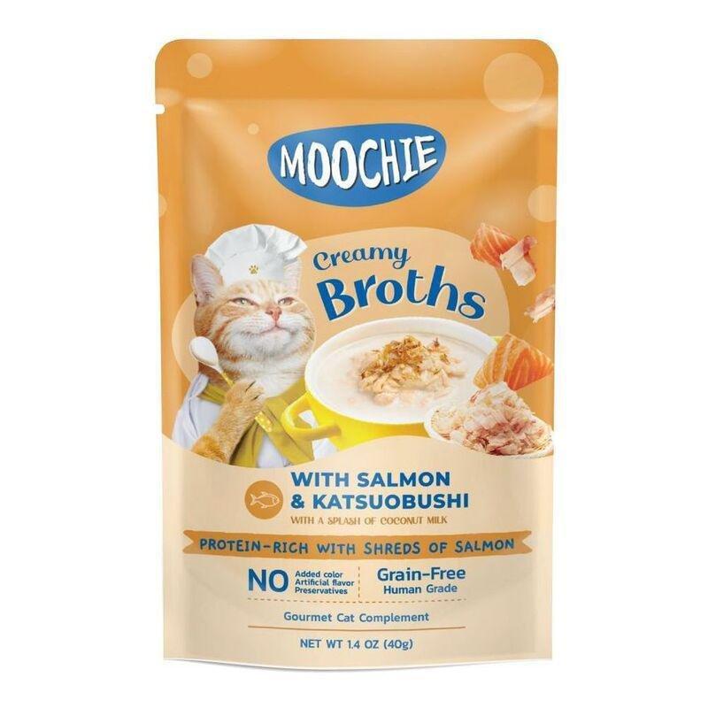 Moochie Kitten Creamy Broth with Salmon & Katsuobushi 40g Pouch, , large image number 0