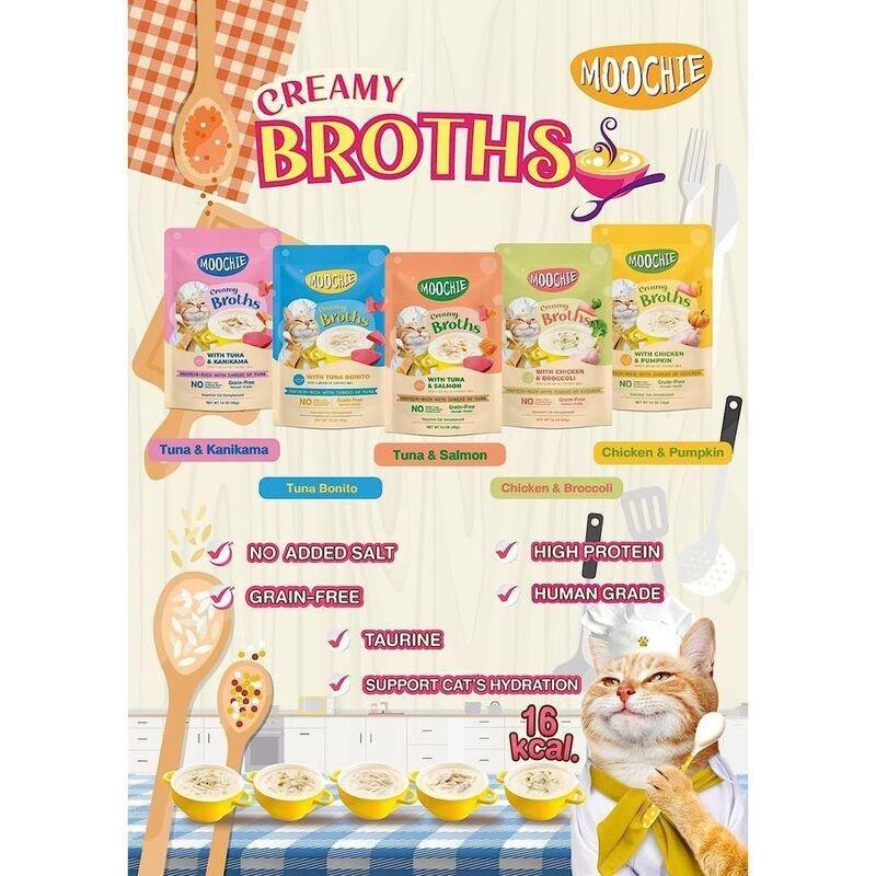 Moochie Kitten Creamy Broth with Salmon & Katsuobushi 40g Pouch, , large image number 1