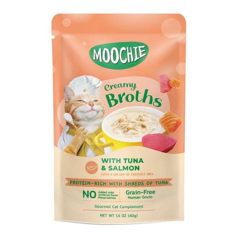 Moochie Kitten Creamy Broth with Tuna & Salmon 40g Pouch, , large image number 0