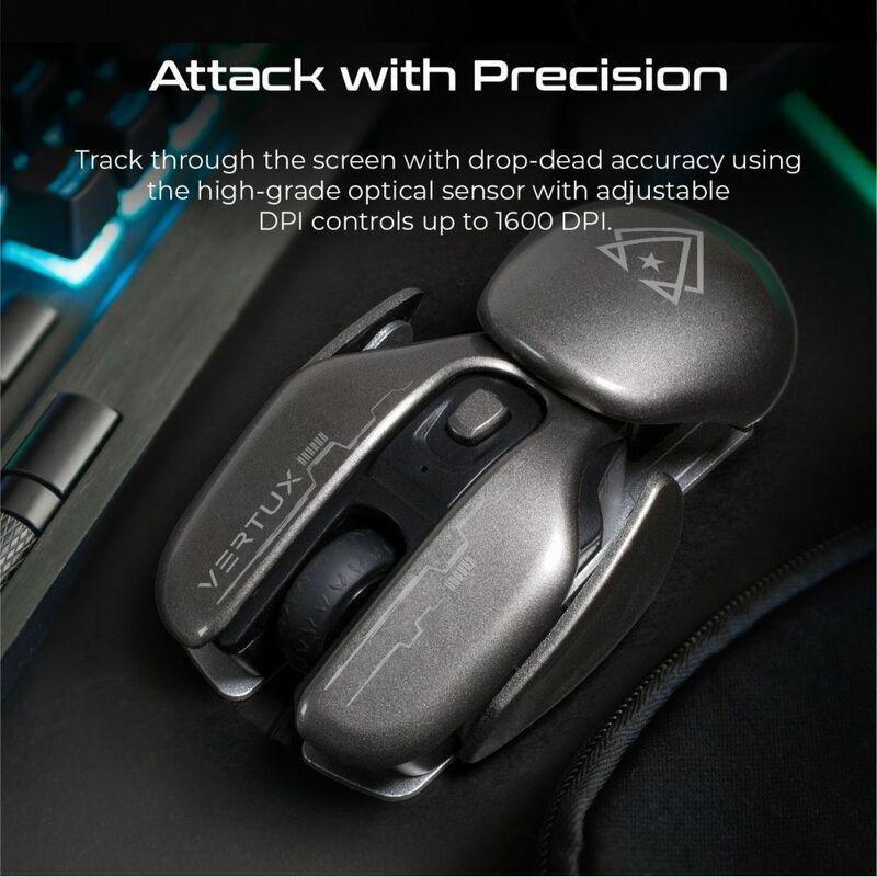 VERTUX - Vertux Glider Ergonomic Lightweight Skeleton Gaming Mouse Black