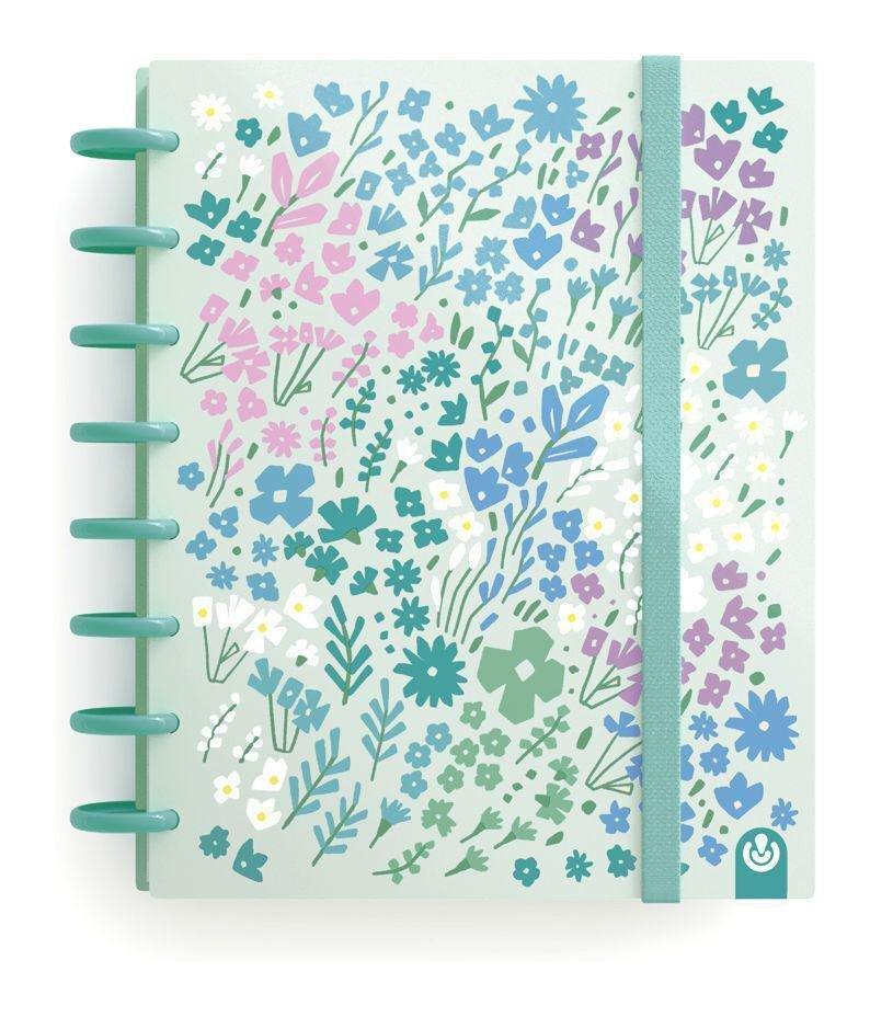 Carchivo Ingeniox A5 Print Notebook - Spring Flowers - Mint, , large image number 0