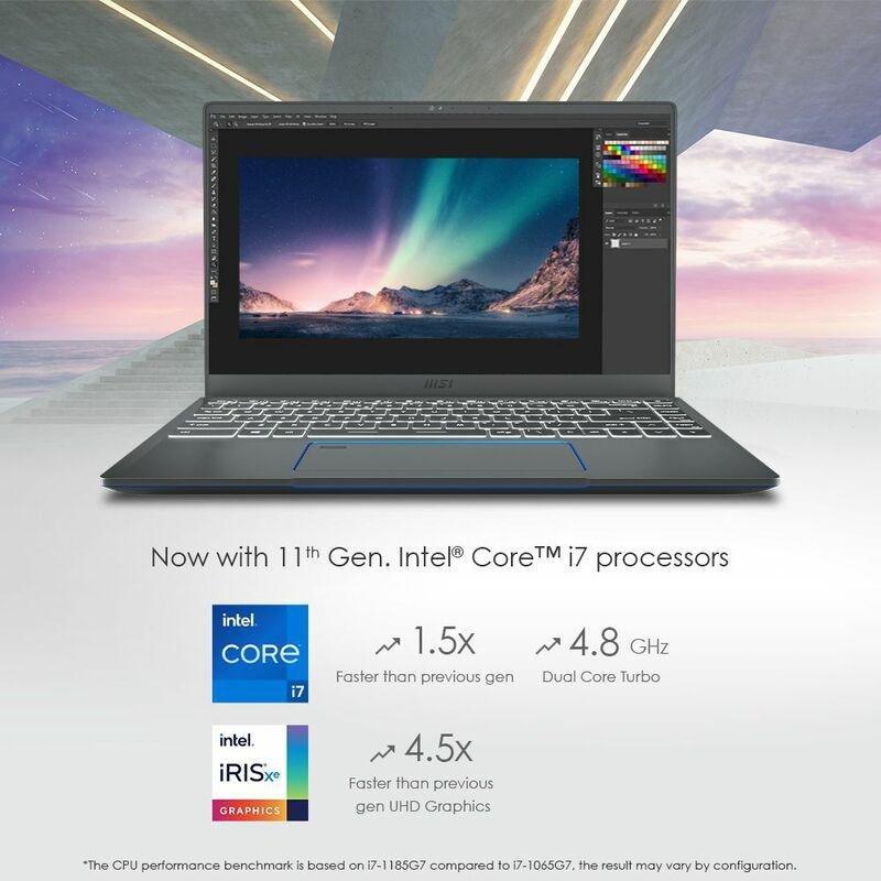 MSI PresTige 14 A11SCS Tiger Lake Laptop i7-1185G7/4.8Ghz/16GB/1TB SSD/NVIDIA GeForce GTX 1650 Ti Max-Q 4GB/60Hz/14-inch FHD Display/Windows 10, , large image number 3