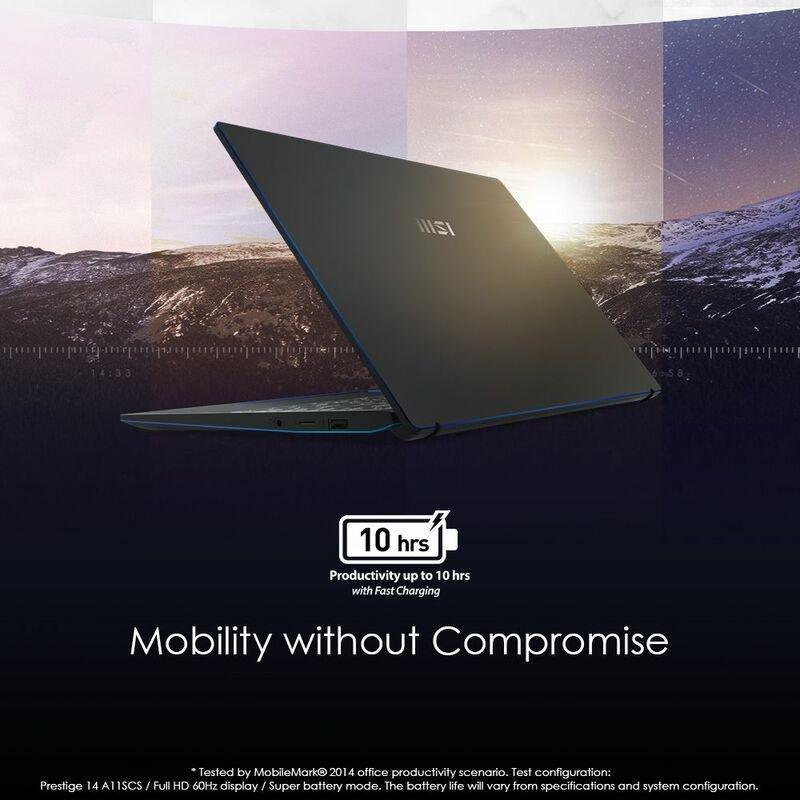 MSI PresTige 14 A11SCS Tiger Lake Laptop i7-1185G7/4.8Ghz/16GB/1TB SSD/NVIDIA GeForce GTX 1650 Ti Max-Q 4GB/60Hz/14-inch FHD Display/Windows 10, , large image number 7