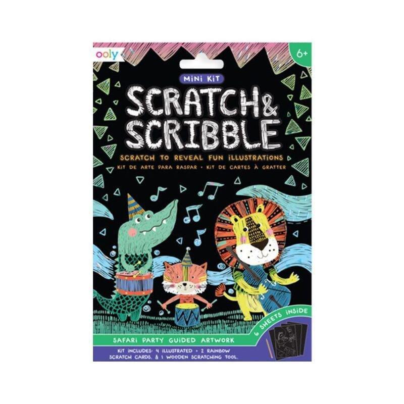 OOLY Mini Scratch & Scribble Art Kit - Safari Party, , medium