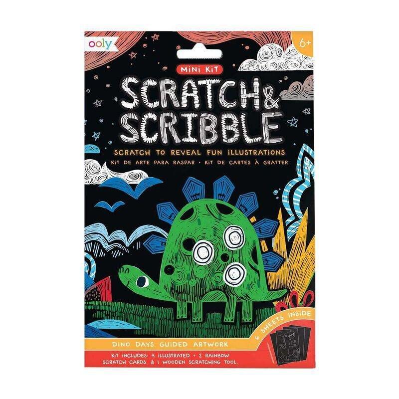 OOLY Mini Scratch & Scribble Art Kit - Dino Days, , medium
