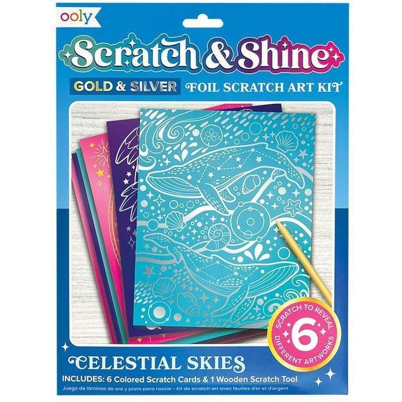OOLY Scratch And Shine Foil Scratch Art Kit - Celestial Skies, , large image number 0