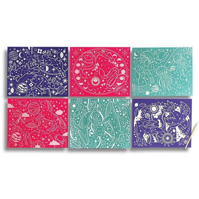 OOLY Scratch And Shine Foil Scratch Art Kit - Celestial Skies, , large image number 1