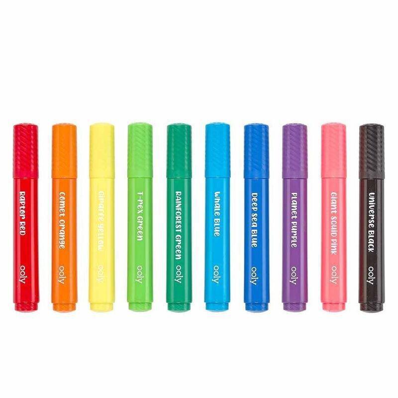 OOLY Big Bright Brush Markers - Set of 10, , medium