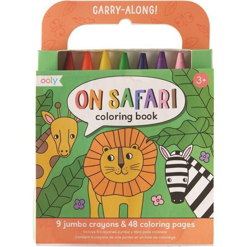 OOLY Carry Along Coloring Book Set - On Safari, , large image number 0