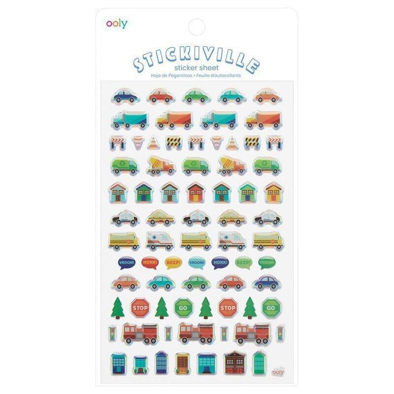 OOLY Stickiville Stickers - Standard - Workin' Wheels, , large image number 0