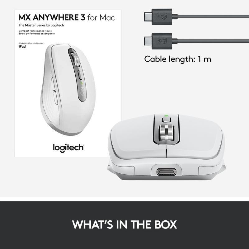 Logitech 910-005991 MX Anywhere 3 Mac Pale Grey Wireless Mouse, , large image number 4