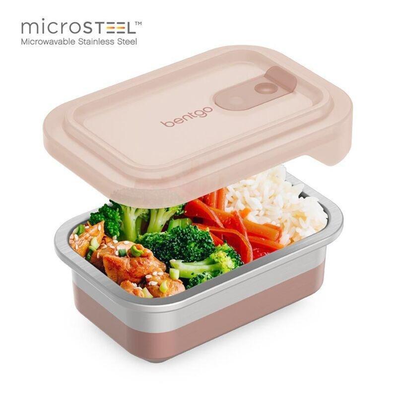 Bentgo Microsteel Heat And Eat Lunch Box - Snack Size - Rose, , large image number 1