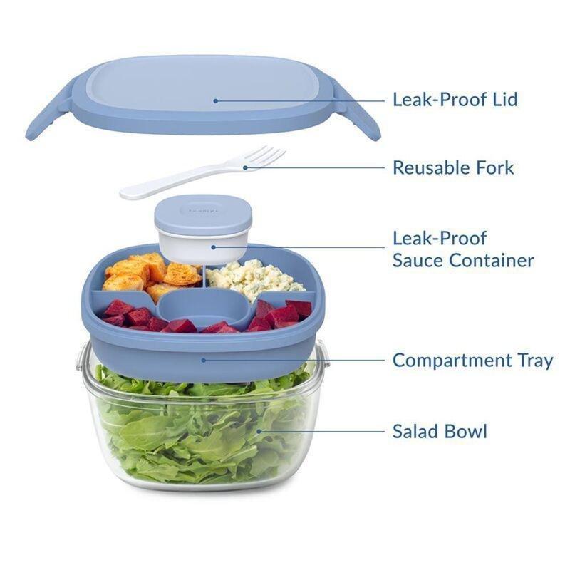 Bentgo Glass Salad Lunch Box - Light Blue, , large image number 3