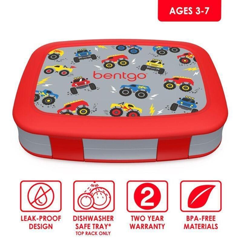 Bentgo Trucks Kids Lunch Box - Grey/Yellow, , large image number 1
