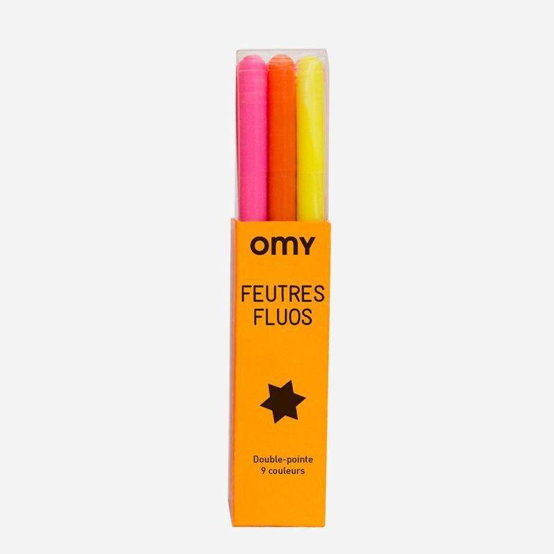 Omy Box Of 9 Felt Pen Neon, , large image number 0