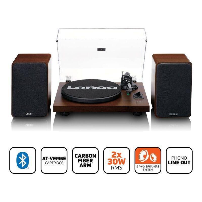 Lenco LS-600WA - Turntable with Built-In Amplifier and Bluetooth Plus 2 External Speakers - Walnut, , large image number 1