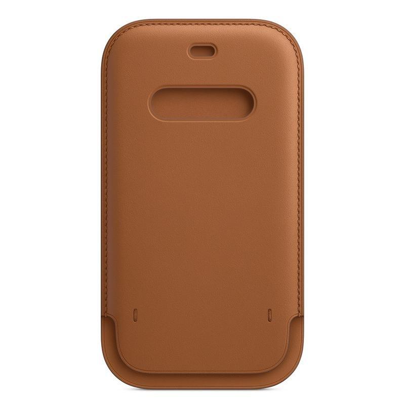 APPLE - Apple Leather Sleeve with Magsafe Saddle Brown for iPhone 12 Pro/12