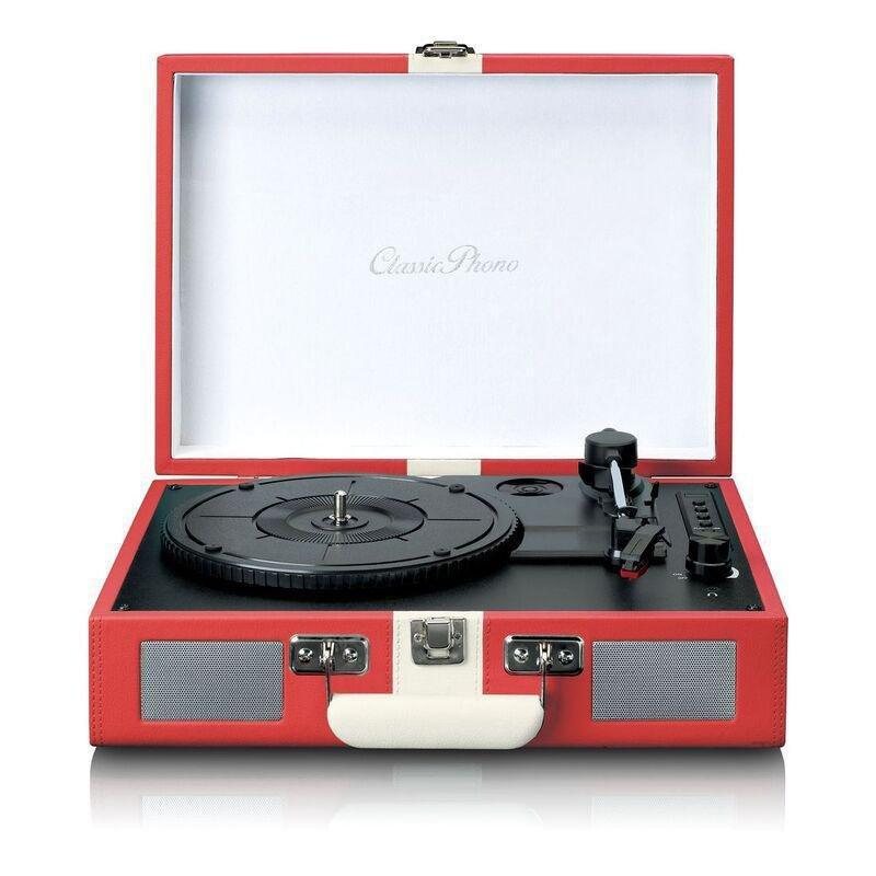 Lenco TT-110RDWH-UK Classic Phono - Turntable with Bluetooth Reception and Built In Speakers - Red/White, , large image number 0