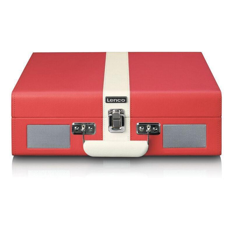 Lenco TT-110RDWH-UK Classic Phono - Turntable with Bluetooth Reception and Built In Speakers - Red/White, , large image number 1