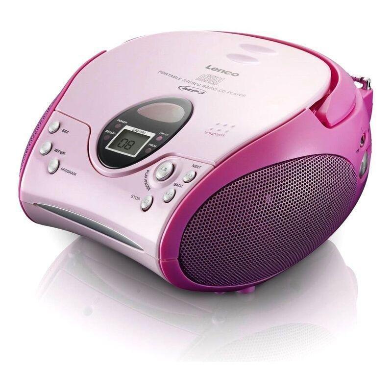 Lenco SCD-24 Portable Stereo FM Radio with CD Player - Pink, , large image number 1