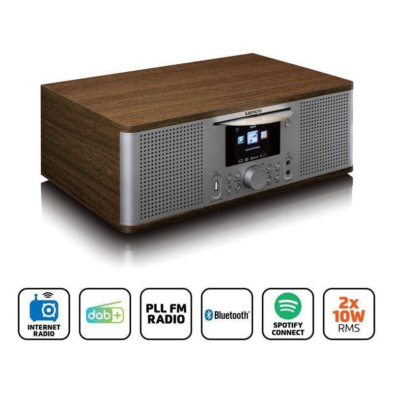 Lenco DIR-270WD Internet / DAB+ FM Radio with CD-Player & Bluetooth - Wood, , large image number 3