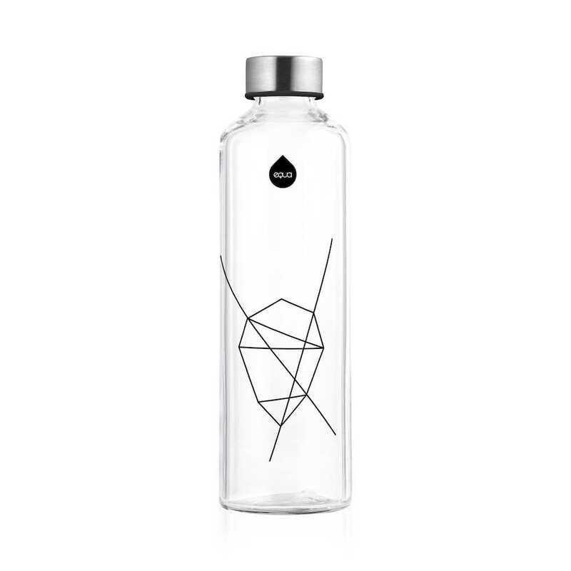 Equa Mismatch Glass Water Bottle Black 750ml, , large image number 0