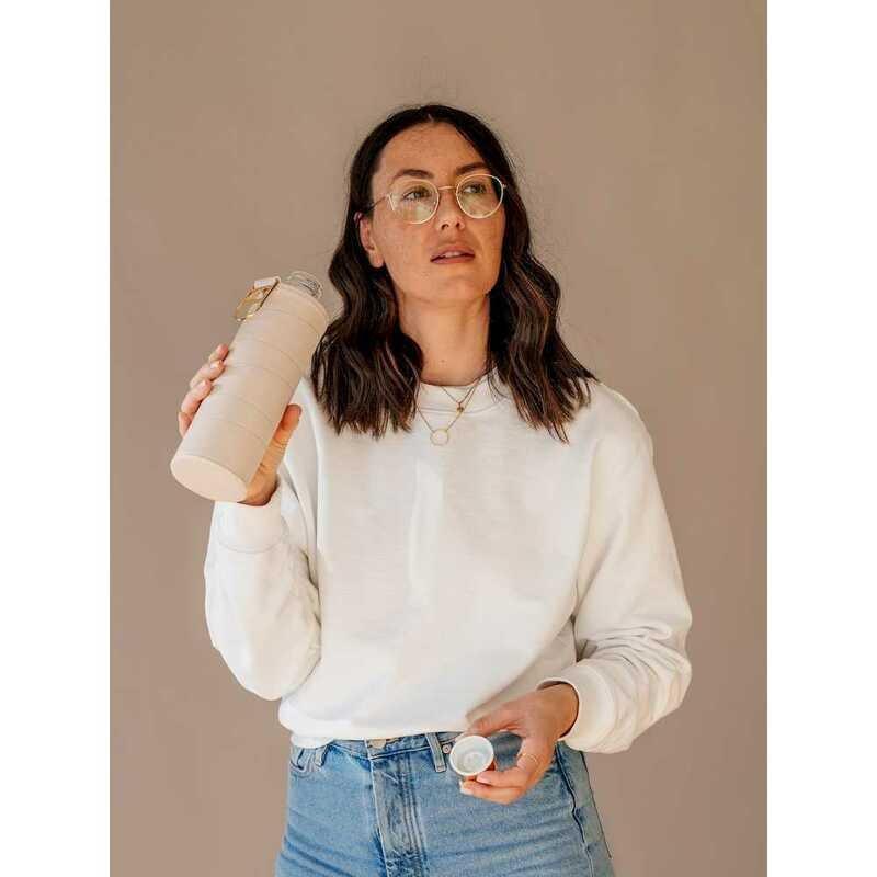 Equa Mismatch Glass Water Bottle Beige 750ml, , large image number 4