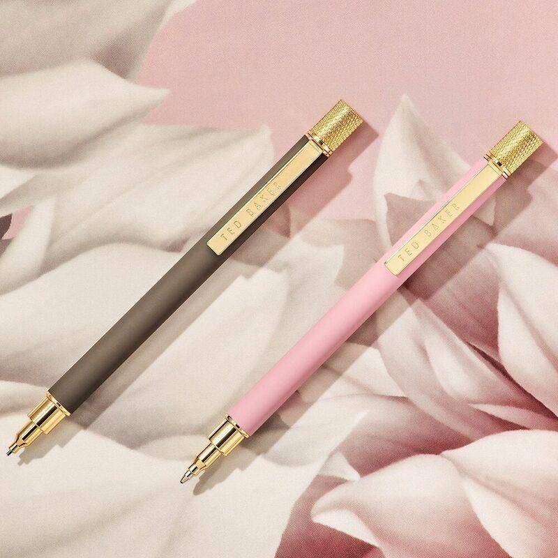 Ted Baker Pen & Pencil Set Grey/Dusky Pink, , large image number 1